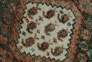Custom made Traditional Vintage Style Green, Rust and Ivory Turkish design wool Area Rug