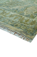 Custom Made Transitional Beige, Green and Blue Hand Knotted wool area rug by The Rug Decor