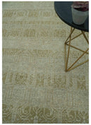 Hand Knotted Beige and Camel Wool Area Rug - Transitional Classic Contemporary Style by The Rug Decor