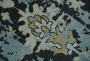 Light Blue Ivory Beige Charcoal Hand-Knotted Wool Area Rug Transitional Modern