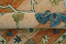 Custom Made Transitional Peach and Blue Hand Tufted Wool Area Rug