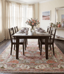 Hand Knotted Wool Area Rug Transitional Turkish Pink Green Ivory