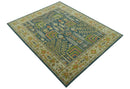 Custom Made Tree of Life Beige And Teal Floral Design Hand Tufted Wool Area Rug by The Rug Decor