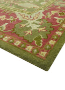 Custom Made Tree of life Green And Red Traditional Design Hand Tufted Wool Rug by The Rug Decor