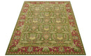Custom Made Tree of life Green And Red Traditional Design Hand Tufted Wool Rug by The Rug Decor
