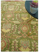 Custom Made Tree of life Green And Red Traditional Design Hand Tufted Wool Rug by The Rug Decor