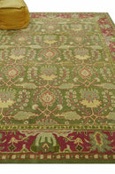 Custom Made Tree of life Green And Red Traditional Design Hand Tufted Wool Rug by The Rug Decor
