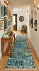 Custom Made Tree of Life Green Hand Knotted Runner Wool Rug by The Rug Decor