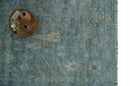 Custom Made Tree of Life Hand Knotted Teal and Beige Traditional Oushak Wool Area Rug