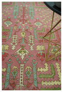 Wool Hand Tufted Area Rug Tree of Life Traditional Floral Dark Peach