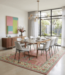 Wool Hand Tufted Area Rug Tree of Life Traditional Floral Dark Peach