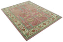 Wool Hand Tufted Area Rug Tree of Life Traditional Floral Dark Peach