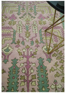 Hand-Tufted Wool Area Rug - Tree of Life Design with Purple, Green, Olive, Beige