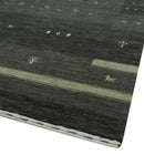 Custom Made Tribal Gabbeh Dark Green wool Area Rug