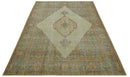 Custom Made Turkish Design Beige and Blue Hand Knotted Wool Rug