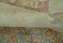 Custom Made Turkish Design Beige and Blue Hand Knotted Wool Rug