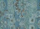 Custom Made Turkish Design Blue And Gray Hand Knotted Afghan Wool Area Rug