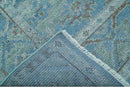 Custom Made Turkish Design Blue And Gray Hand Knotted Afghan Wool Area Rug