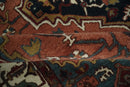 Custom Made Vintage Style Black, Rust, Teal and Ivory Hand Tufted Traditional wool Area Rug