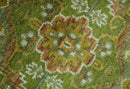 Custom Made Vintage Style Green, Silver and Gold Hand Knotted Traditional Heriz wool area rug