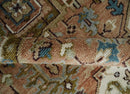 Custom Made Vintage Style Olive, Rust and Ivory Hand knotted Traditional wool Area Rug