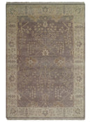 Custom Made Vintage Style Tree of life Brown And Beige Hand Knotted Wool Rug