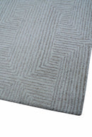 Custom Made White Beige Modern Style Hand Tufted Wool Area Rug