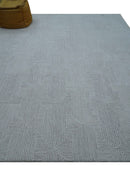 Custom Made White Beige Modern Style Hand Tufted Wool Area Rug