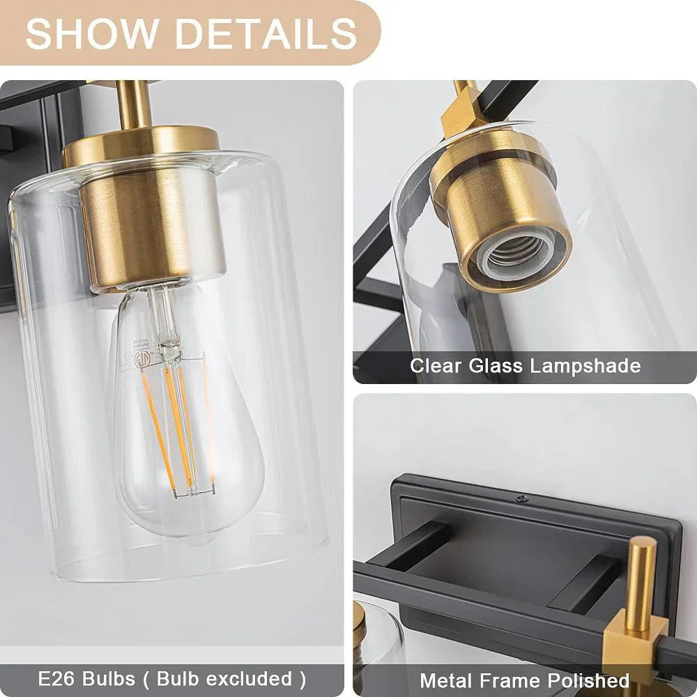 Jasper Modern Clear Glass 3-Light Bathroom Vanity Light, photo 3 of 14