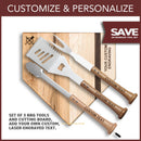 "Silver Slugger" Grill Set with Customized Handles