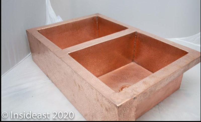 Customized Farmhouse 16 Gauge Copper Kitchen Sink