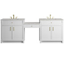 James Martin Bellshire 96" Double Bathroom Vanity, Bright White