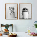 GobekUsa Cute Animals Canvas Wall Art for Bathroom