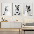 GobekUsa Cute Animals Canvas Wall Art for Bathroom