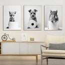 GobekUsa Cute Animals Canvas Wall Art for Bathroom