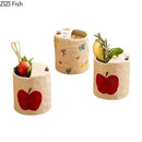 Cute apple pattern porcelain coffee mug dining room bowknot pattern by Decorbites