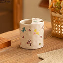 Cute apple pattern porcelain coffee mug dining room bowknot pattern by Decorbites