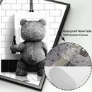 GobekUsa Cute Bear Bathroom Canvas Print Art