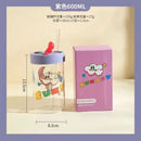 Cute bear cartoon glass cup with orange & pink – kitchen drinkware by Decorbites