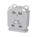 Cute bear coral & white cutlery organizer stand kitchen storage by Decorbites