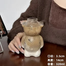 Cute bear glass cups with ceramic base – kitchen coffee drinkware by Decorbites