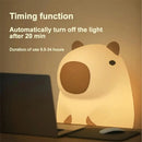 Cute beige plush capybara night light for bedroom kids room by Decorbites
