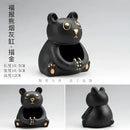 Cute black and gold cartoon animal ceramic ashtray living room decor by Decorbites