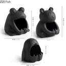 Cute black and gold cartoon animal ceramic ashtray living room decor by Decorbites