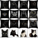 Cute black cat pillowcases bedroom animal print cushion covers by Decorbites
