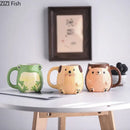 Cute cartoon animal ceramic mug set of 5 kitchen breakfast cups by Decorbites