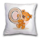 Cute cartoon bear alphabet pillow case white bedroom decor by Decorbites