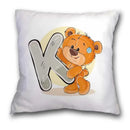 Cute cartoon bear alphabet pillow case white bedroom decor by Decorbites