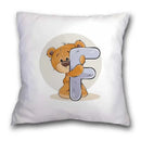 Cute cartoon bear alphabet pillow case white bedroom decor by Decorbites