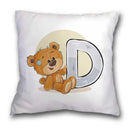 Cute cartoon bear alphabet pillow case white bedroom decor by Decorbites